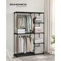 Produktbild: SONGMICS Kleiderschrank offen, freistehende Garderobe, Standregal, Kleiderständer mit Kleiderstangen, Garderobenständer, Ankleidezimmer, Schlafzi...