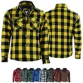 Produktbild: BULLDT Motorradjacke BLD1201 (mit 4 CE-Protektoren) BULLDT Herren Motorradhemd Holzfäller-Look Hemd gelb 52/L