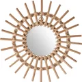 Produktbild: Weidenspiegel 30cm Sonne braun Wandspiegel Dekospiegel Hängespiegel Boho Stil