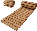 Produktbild: Holzpfad ausrollbar 250x43x2 cm rustikales Tannenholz Anti-Rutsch Oberfläche wetterfester Holzweg