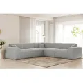 Produktbild: Ecksofa Designersofa CELES PREMIUM in Stoff Sven Hellgrau Seite Universal - Grau