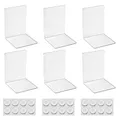 Produktbild: 6 Stück Transparente Buchstützen aus Acryl,Buchstützen-Set mit rutschfesten Aufklebern.Geeignet für Schreibtischorganisation, transparente Dekoration, Fotodisplay.
