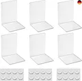 Produktbild: 6 Stück Transparente Buchstützen aus Acryl,Buchstützen-Set mit rutschfesten Au