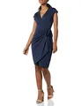 Produktbild: Amazon Essentials Damen Klassisches Wickelkleid mit Flügelärmeln (erhältlich in Übergröße), Marineblau, 6XL Große Größen