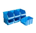 Produktbild: hünersdorff 7 x Sichtbox Stapelbox Lagerbox in Größe 5, aus Polypropylen, hohe Formstabilität und Belastbarkeit, Farbe: Blau