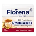 Produktbild: Nachtcreme Sheabutter 50ml von Florena - Feuchtigkeitspflege für trockene Haut