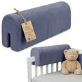 Produktbild: Bettkantenschutz für Kinderbetten Cordstoff 50 cm - Schutz für Bettrahmen Baby Bett rausfallschutz für boxspringbett bettgitter mit Cordstoff Bezug Kantenschutz Kinder Babybett Oeko-Tex Jeansfar