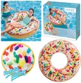 Produktbild: Intex Schwimmreifen Donut Streusel 99 cm XXL Schwimmring Luftmatratze Regenbogen