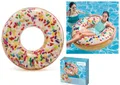 Produktbild: Intex Schwimmreifen Donut Streusel 99 cm XXL Schwimmring Luftmatratze Regenbogen