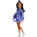 Produktbild: Barbie Deluxe Style-Modepuppe #7 in blauem Metallic-Top und Rock mit Accessoires