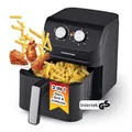 Produktbild: GOURMETmaxx Heißluftfritteuse 4 L | Airfryer mit Timerfunktion & Edelstahl Heizelement | praktisches Vorheizen & Warmhalten | geruchsarm, energiesparend & nahezu ohne Öl | 1400 W