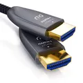 Produktbild: CSL - HDMI Kabel 2.0 b Glasfaser 10m - 4k 60Hz mit HDR - optisches HDMI LWL - 3D - ARC - CEC – HDCP 2.2 - YUV 4 x 4 x 4 - HDMI Kabel High Speed - Glasfaserkabel – Aluminiumstecker – Knickschutz