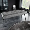 Produktbild: Sitzbank BOUTIQUE - 100cm - grau - Strukturstoff - Metallbeine - Polsterbank