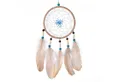 Produktbild: DonDon Dekoobjekt Traumfänger für gute Träume mit Perlen und echten Federn Ø 9 cm 11 cm (1 St), Traumfänger, mit echten Federn und Perlen