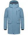 Produktbild: STONE HARBOUR Herren warmer langer Wintermantel mit magnetischer Abdeckleiste und Brusttasche Emriis XX Frosty Blue Gr. XXL