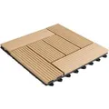 Produktbild: KARAT WPC Klickfliese Classic Wetterbeständige Terrassenfliese Teak 30 x 30 cm