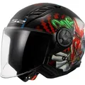 Produktbild: LS2 OF616 Airflow II Happy Dreams, Jethelm - Schwarz/Grün/Rot - L