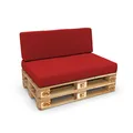Produktbild: POKAR Palettenkissen Palettenauflagen mit abnehmbarem Bezug Palettensofa, Größe:Set Sitzkissen 120x80 + Rückenkissen 120x40, Farbe:Rot
