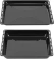 Produktbild: ICQN Backblech 422 × 370 × 30 & 45 mm Set, Kompatibel mit Electrolux, AEG, IKEA, Zanussi & Juno, Emaillierte Backbleche für Backofen & Herd