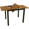 Produktbild: DEGAMO Gartentisch Balkontisch Ausziehtisch VICENZA 80/120x70cm, Aluminium anthrazit + Akazie geölt, ausziehbar - Dunkelgrau