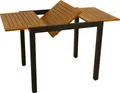 Produktbild: DEGAMO Gartentisch Balkontisch Ausziehtisch VICENZA 80/120x70cm, Aluminium anthrazit + Akazie geölt, ausziehbar
