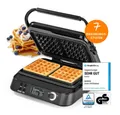 Produktbild: N8WERK Waffeleisen für 2 perfekte Waffeln, 1600 W, Midnight Edition 5 Programme,  Belgische Waffeln in unter 4 Min.