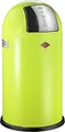 Produktbild: WESCO Pushboy 50l Abfalleimer 175531-23 | Mülleimer groß | Edelstahl-Klappe | Stahlblech | limegreen