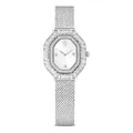 Produktbild: Swarovski Matrix Octagon Uhr, Analoge Damenuhr mit Silberfarbenem Edelstahlgehäuse, Kristall-Lünette in Oktagon-Form und Mesh-Armband, Armbandlänge: 12.5-19 cm, Armbandbreite: 1.2 cm