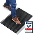 Produktbild: Fußmatte außen alu mit Bürsten schwarz, Schmutzfangmatte 40 x 60 cm, Fußmatte Aussenbereich, Aluminium Türmatte außen, Fußabtreter außen, Schuhabstreifer Hauseingang, Bürstenmatte Outdoor, Abtreter