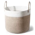 Produktbild: D40*H34cm Waschekorb aus Baumwolle mit Griffen Aufbewahrungskorb Geflochten L...