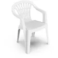 Produktbild: Niedrige Rückenlehne Stuhl Resin Monobloc, weiß, Modell Lyra.