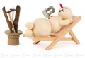 Produktbild: Schneemann Im Liegestuhl BxHxT = 9x6,5x4,5cm NEU Erzgebirge Miniatur Holzfigur