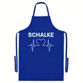 Produktbild: multifanshop Grillschürze - Schalke - Herzschlag - Druck weiß - Schürze