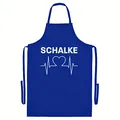 Produktbild: multifanshop Grillschürze - Schalke - Herzschlag - Druck weiß - Schürze Größe one size blau