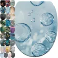 Produktbild: Sanilo WC Sitz mit Absenkautomatik & Schnellverschluss, Toilettendeckel per Knopfdruck abnehmbar, einfache Montage von oben (Bubbles)
