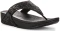 Produktbild: FITFLOP Lulu Glitzer Zehentrenner Kristall Komfort Damen Sandalen Schwarz UK 3 -