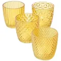 Produktbild: Teelichthalter Marilu Glas lackiert gelb H.7,5 cm Ø.7,5 cm 4-teilig