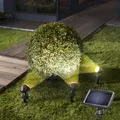 Produktbild: Solarspot Trio Professional warmweiß 3500K mit drei Spots, 15lm Lichtstrom je Strahler, hochwertiges und witterungsbeständiges Echtglas-Solarmodul esotec 102540