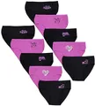 Produktbild: TupTam Unterhosen Mädchen 10er Pack Größe 92-170 – Bequeme Unterwäsche für Mädchen aus Baumwolle, Farbe: Slips/Forever Friends Schwarz Rosa, Größe: 128-134
