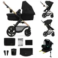 Produktbild: Kinderkraft MOOV 2 - 4-in-1 Kinderwagen - Mit Babywanne, Buggy und MINK PRO i-Size Kindersitz - Große pannensichere Räder - UPF50+ - Bis 27 kg - Zwart