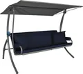 Produktbild: Angerer Hollywoodschaukel Elegance Joy – Schaukel zum Sitzen, Liegen & Entspannen, inkl. Bett-Funktion, einfache Montage, Made in Germany, hochwertiger Stoff, Blau
