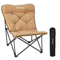 Produktbild: KingCamp Campingstuhl Lindon Relax Schmetterlingsstuhl Lounge Stuhl Stahl 136kg beige