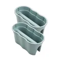 Produktbild: KHW | Flowerclip XL 2er-Set | Mintgrün | Pflanzgefäße für Balkon- & Geländerbegrünung | wetterfest & UV-beständig | Zwei Pflanzkammern | für Geländer Ø bis 6 cm | dekorativ & stabil | Made in Germany