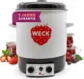 Produktbild: Weck Einkochautomat WAT 15 | 29 Liter | emailliert | mit Uhr & Einlegerost | 2000W | Präzisionsthermostat | weiß/braun