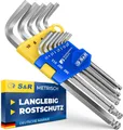Produktbild: S&R Innensechskantschlüssel Satz HX, mit Kugelkopf, Innensechskant LANG, Cr-V-Stahl gehärtet (Set, 13-tlg 1,27 bis 10 mm), Winkelschlüssel rostfrei, in stabilem Klapp-Halter