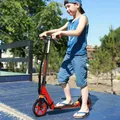 Produktbild: COSTWAY Kickscooter mit Klingel & Traggurt, Scooter höhenverstellbar, Cityroller bis 100kg belastbar, klappbar