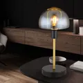 Produktbild: Tischlampe Beistellleuchte Schlafzimmerlampe Touch Glas amber goldfarben D 15 cm