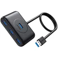 Produktbild: UGREEN 4 Port USB 3.0 Hub Super Speed Verteiler 5Gbs für MacBook,Windows Laptops,Tablet-PC wie MacBook Pro 2017/2016, MacBook Air,1m Schwarz