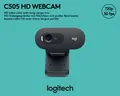 Produktbild: Logitech Webcam C505, HD 720p, schwarz 1280x720, 30 FPS, USB, Retail 960-001364
