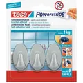 Produktbild: Tesa - Haken Powerstrip Small oval, matt-chrome Haushaltsklebeband & Klebehaken